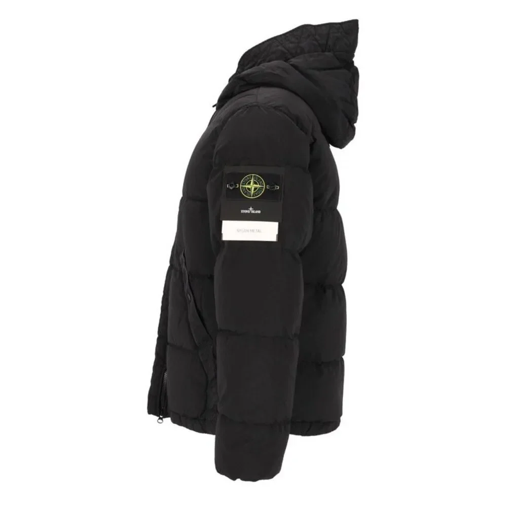 Stone Island Men Hooded Down Jacket In Nylon Metal Fabric